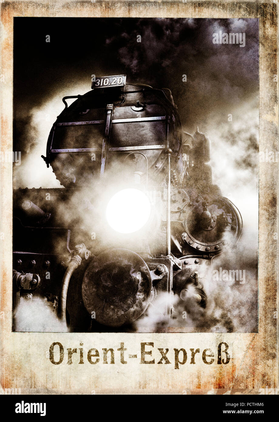 Locomotive, Lamp, Buffer, Smoke, Steam, Composing, Retouched, [M] Stock Photo