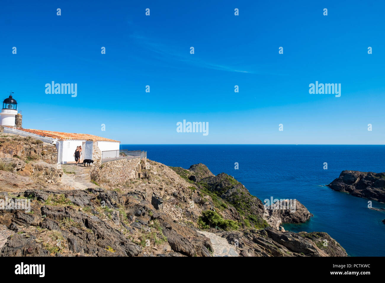 Cap de Creus lighthouse in Costa Brava in Gerona province in Catalonia Spain Stock Photo
