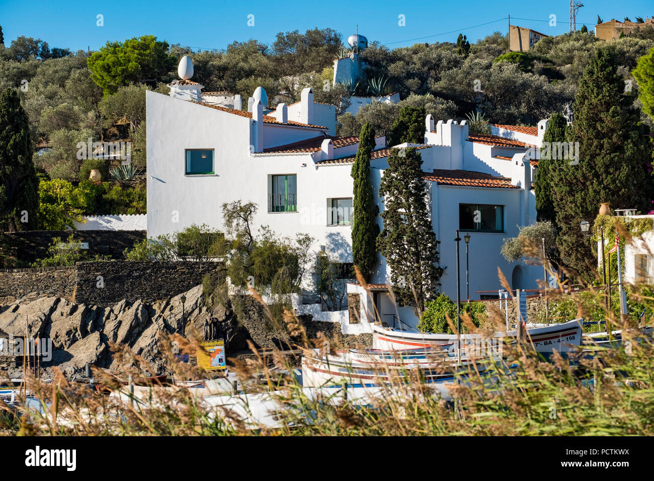 Exterior view of the house museum of the surrealist painter Salvador Dali in Portlligat in the natural reserve of Cap de Creus north of the Costa Brava in the province of Gerona in Catalonia Spain Stock Photo