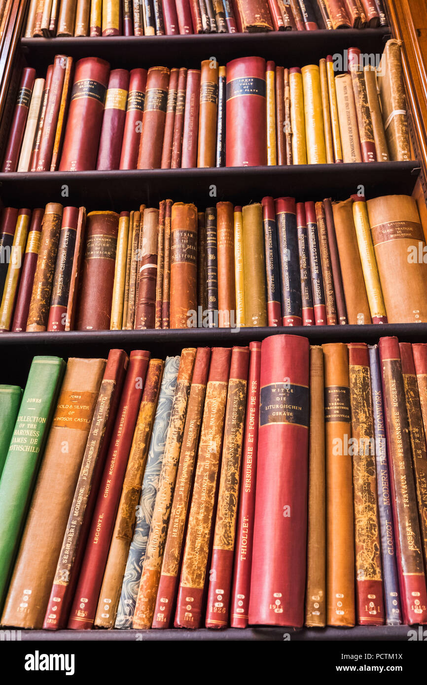 England, London, Historic Art Books Stock Photo