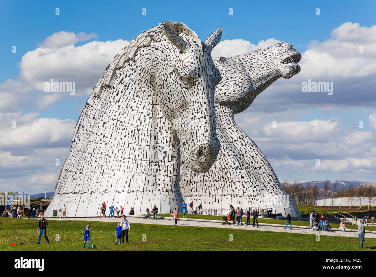 Great Britain, Scotland, Falkirk, Helix Park, The Kelpies Sculpture by Andy Scott Stock Photo