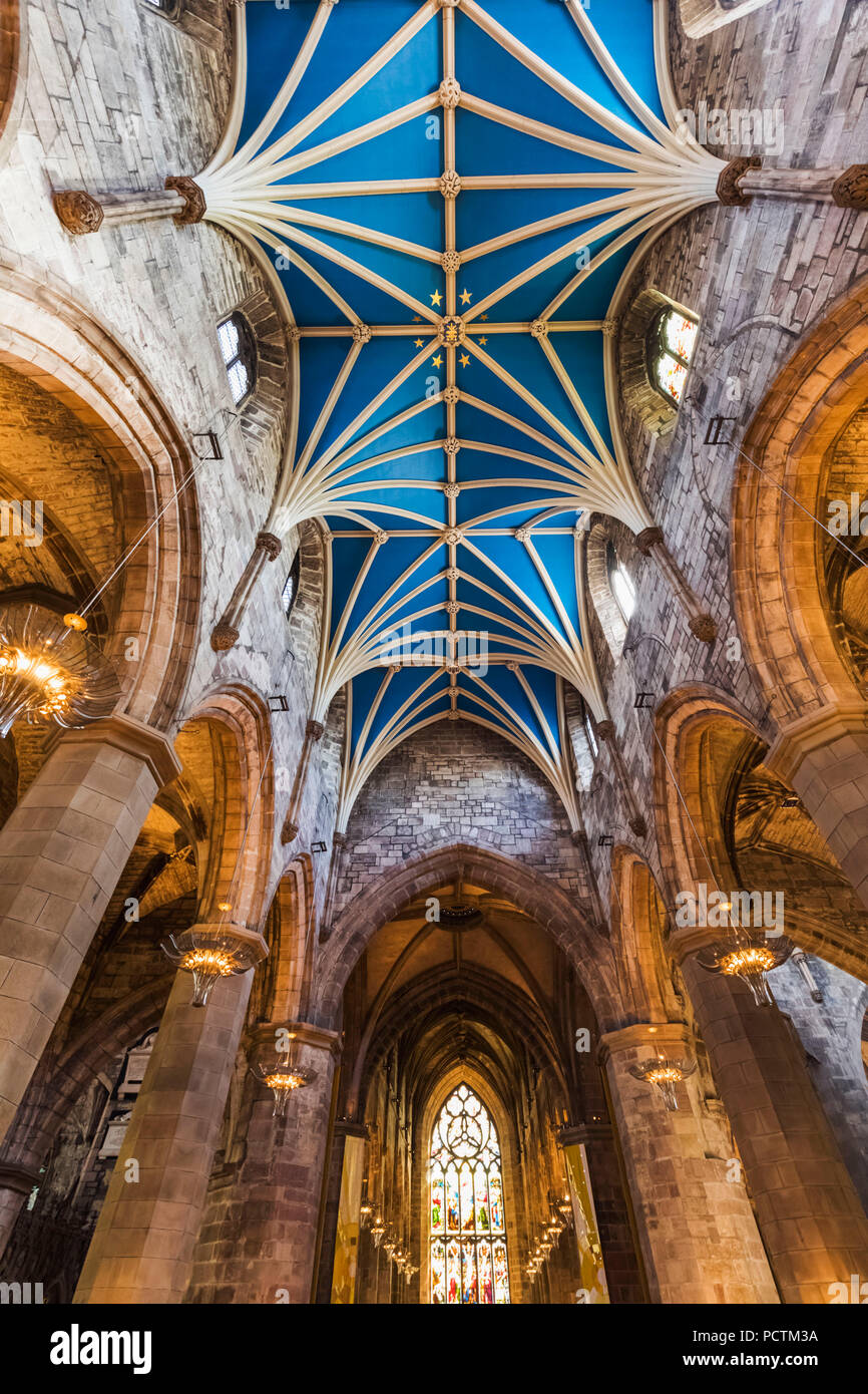 Great Britain, Scotland, Edinburgh, The Royal Mile, St.Giles' Cathedral, Interior View Stock Photo