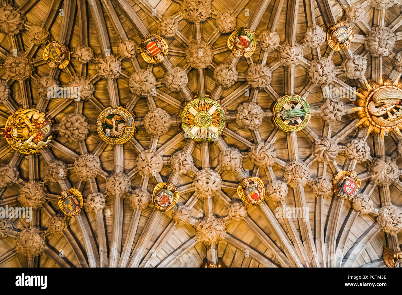 Great Britain, Scotland, Edinburgh, The Royal Mile, St.Giles' Cathedral, The Thistle Chapel Ceiling Stock Photo