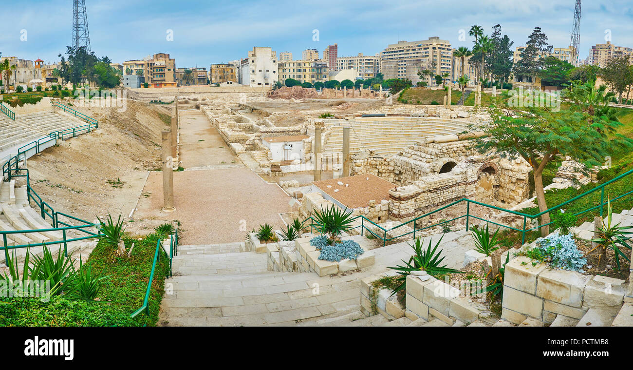 The ancient amphitheatre is one of the preserved remains of Roman