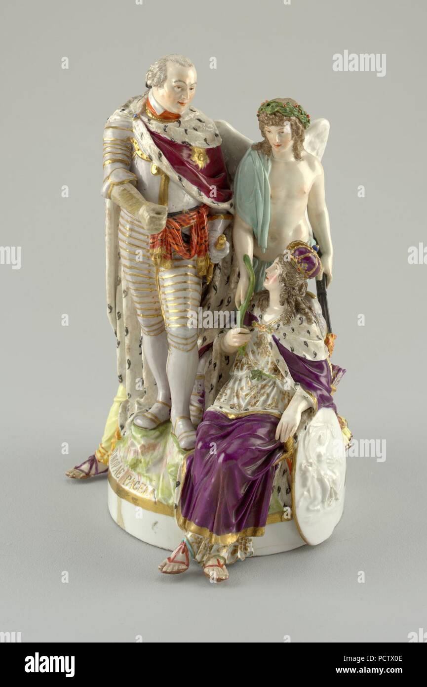 Allegory of the Peace of Basle Figural Group, 19th century Stock Photo