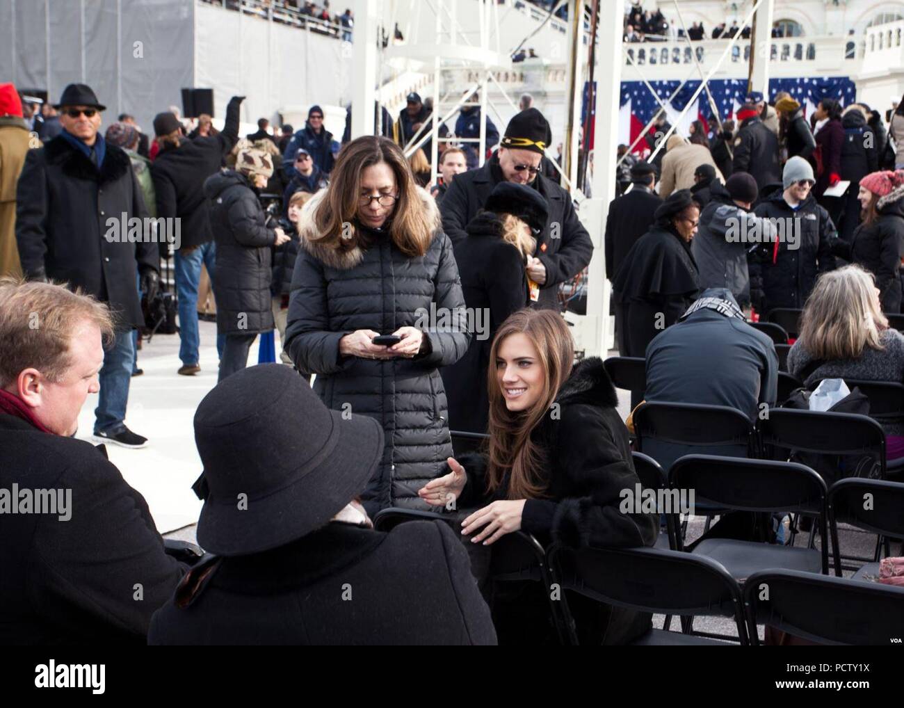 Allison Williams, daughter of Brian Williams and a cast member on the TV show ‘Girls‘ on Inauguration Day, January 21, 2013. Stock Photo