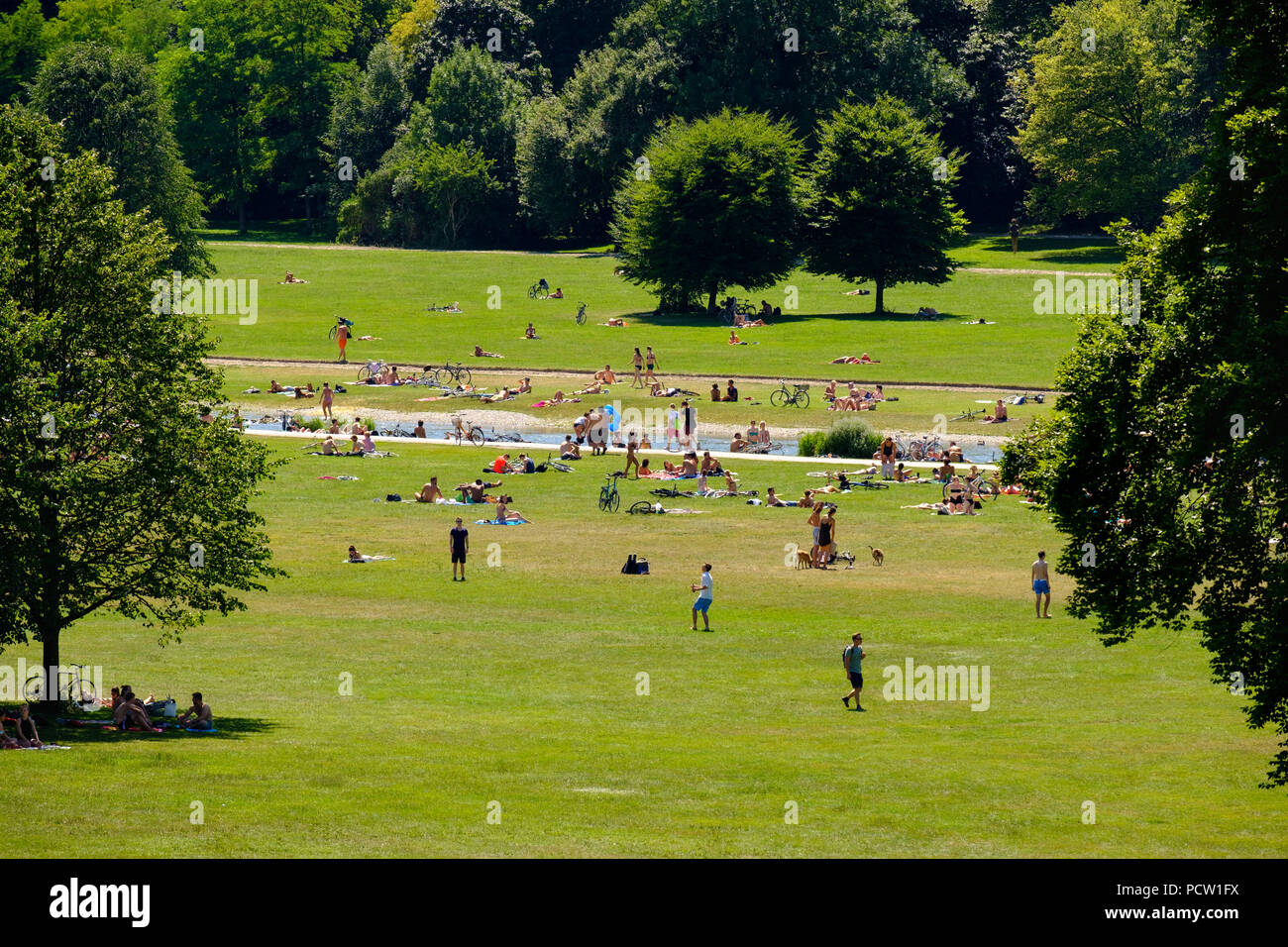 Schwabinger Bach, Englischer Garten, view from Monopteros, Munich