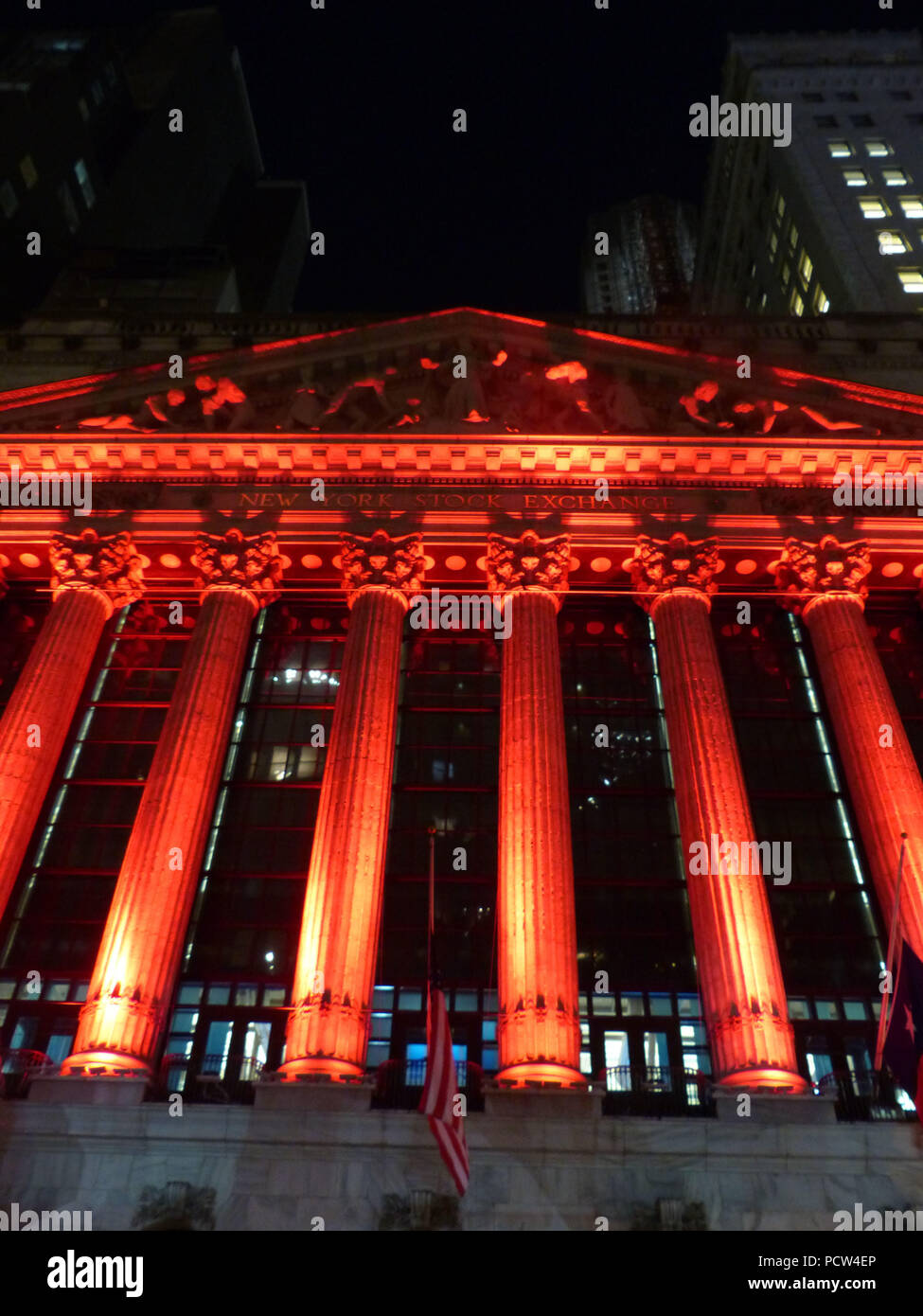 The New York Stock Exchange is an American stock exchange located at 11 Wall Street, Lower Manhattan, New York City, New York Stock Photo