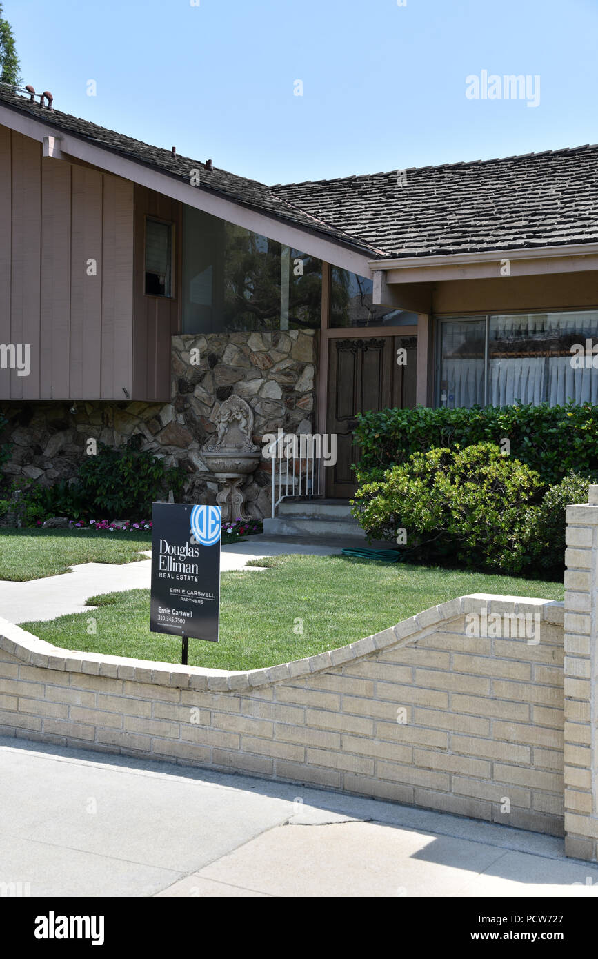 The Brady Bunch House while on the real estate market in July 2018