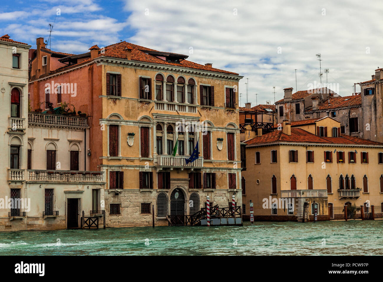 View along the Grand Canal in Venice, Italy Stock Photo