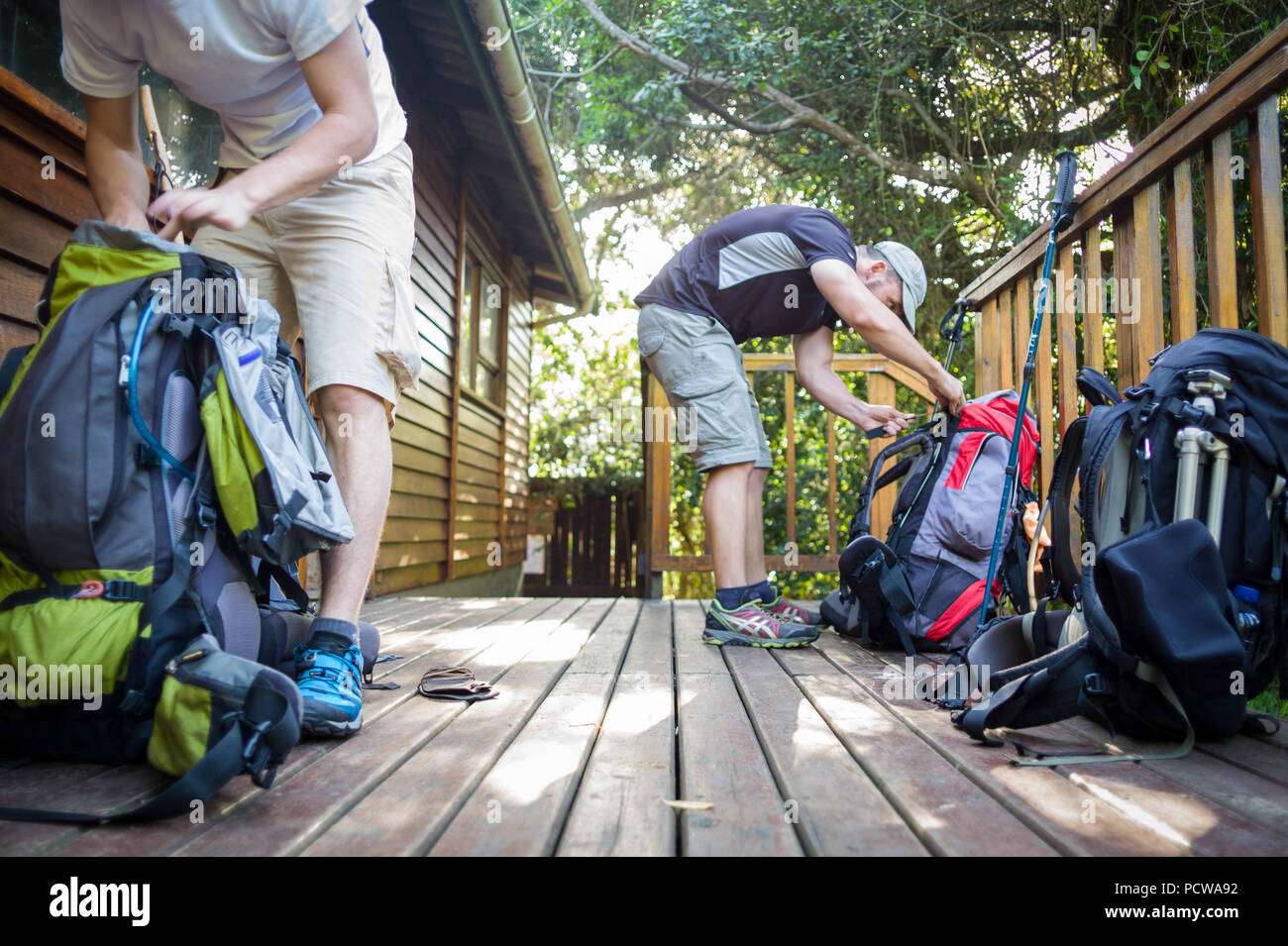 Hikers preparing to tackle the Tsitsikamma Hiking Trail, Tsitsikamma