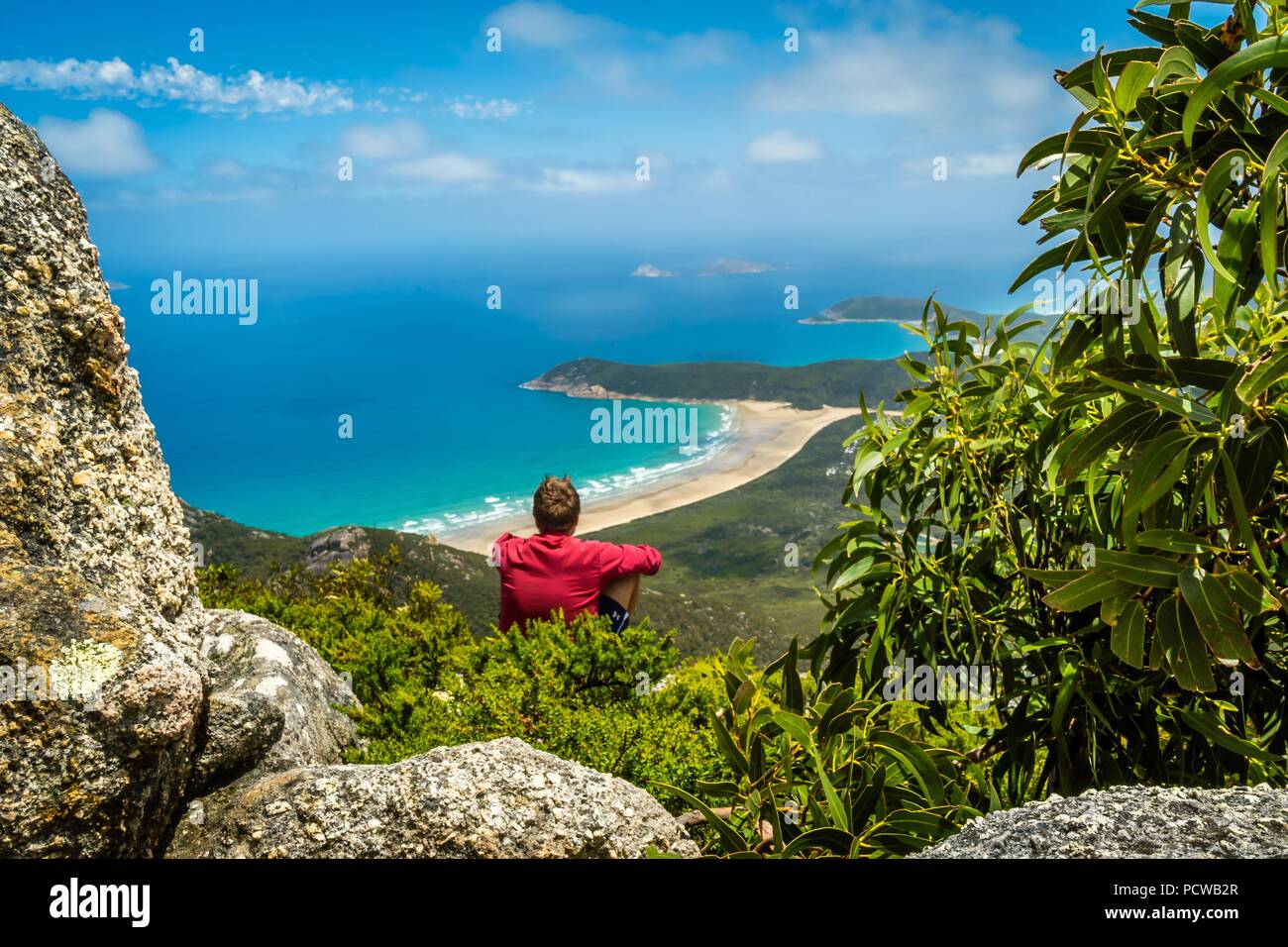 Sitting on top of the mountains in Wilsons prom Stock Photo Alamy Sitting on top of the mountains in Wilsons prom Stock Photo Alamy