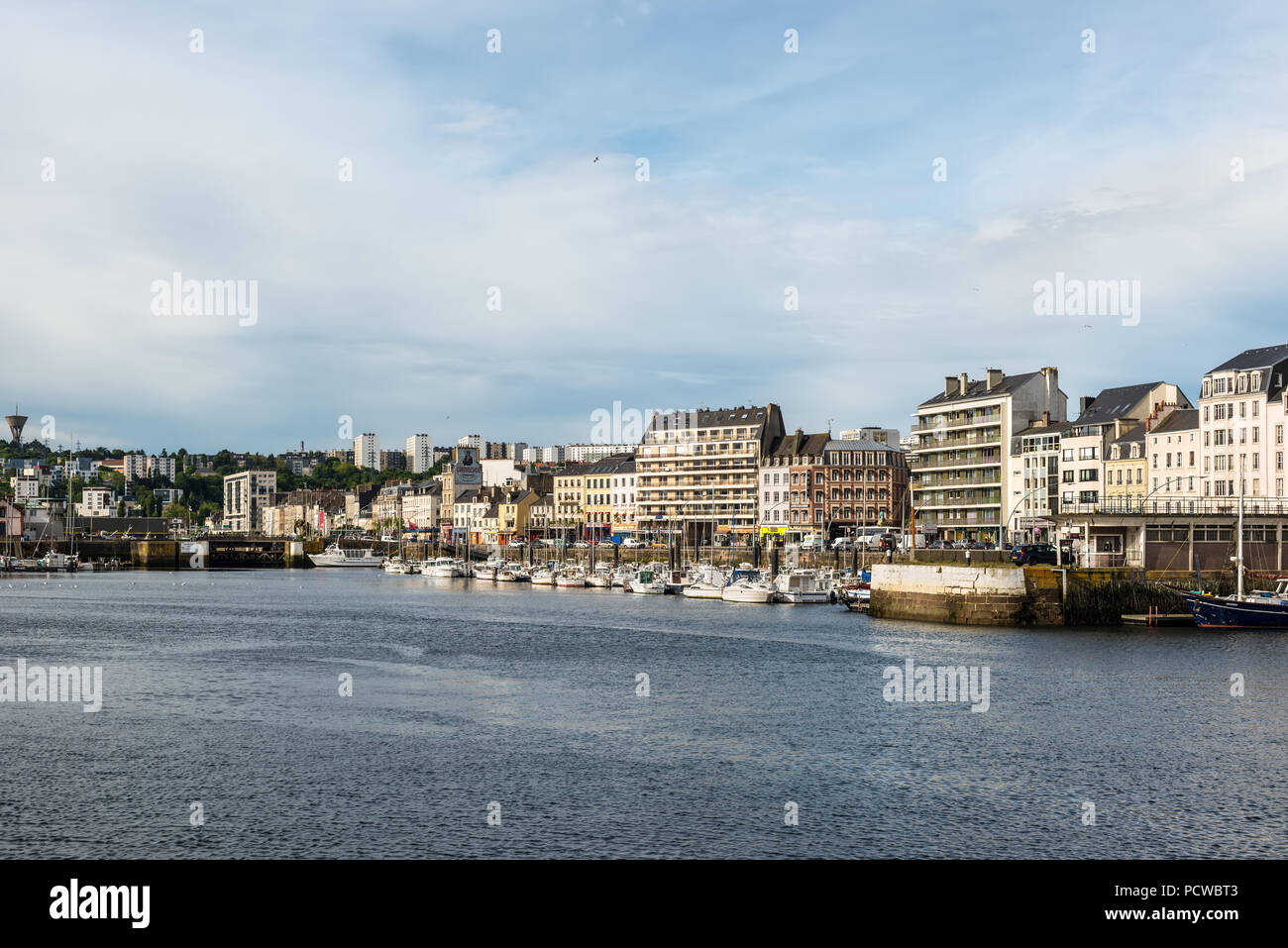 Cherbourg, France May 22, 2017 View of the coastal city of Cherbourg