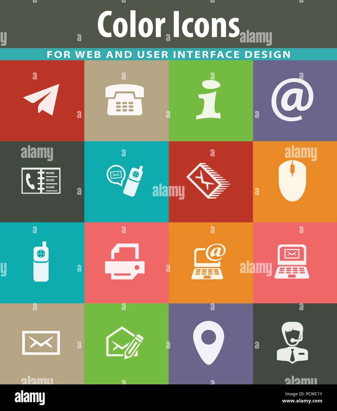Contact us icons set Stock Vector