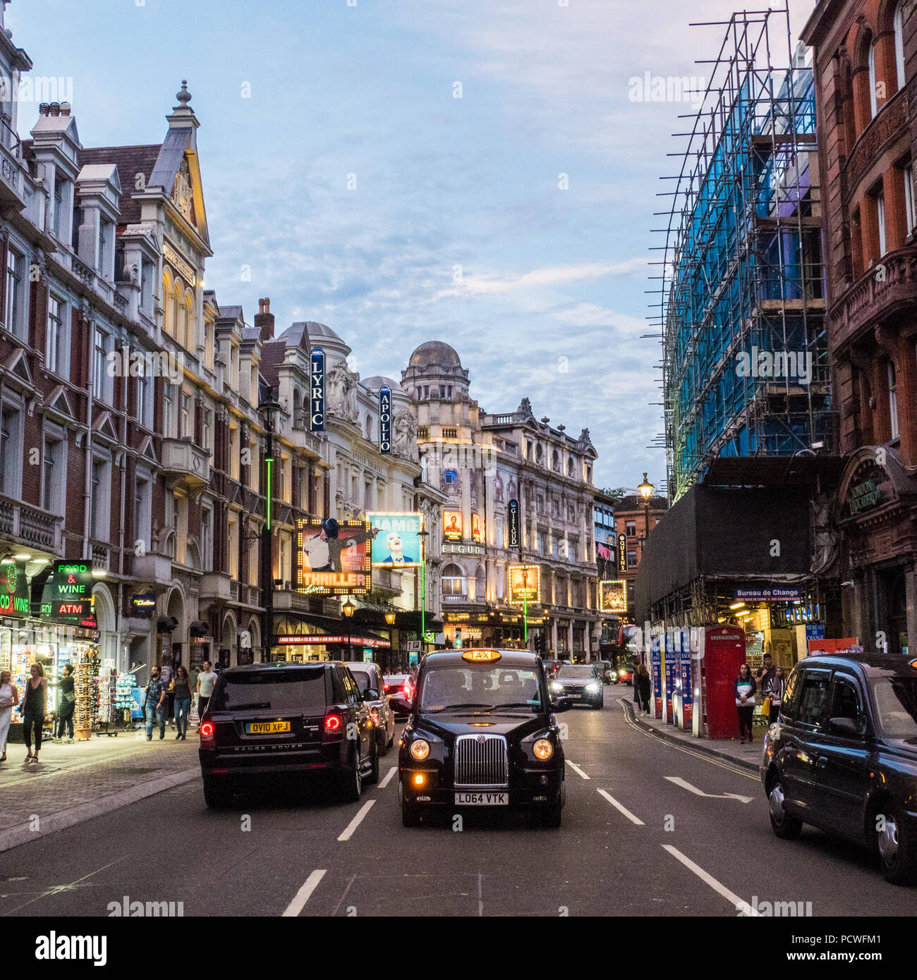 Shaftesbury Avenue in London, Famous for its theatres, England Stock Photo