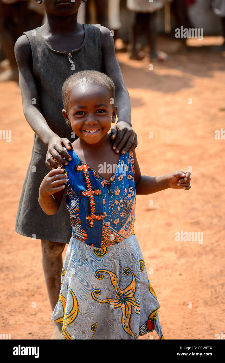 GHANI, GHANA - JAN 14, 2017: Unidentified Ghanaian little girl smiles ...