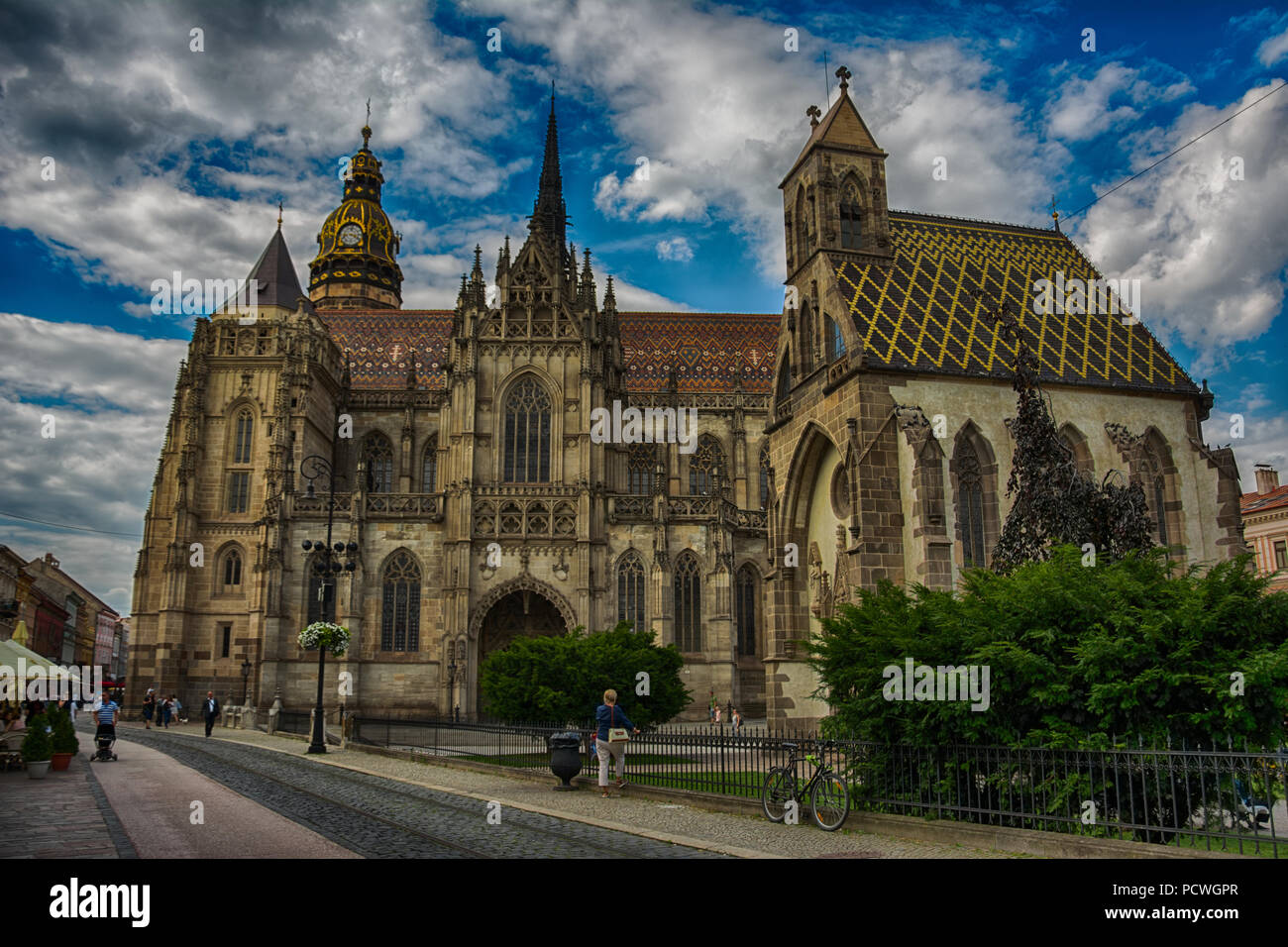 The Cathedral of St Elisabeth  is a Gothic cathedral in Košice.It is Slovakia's largest church and one of the easternmost Gothic cathedrals in Europe. Stock Photo