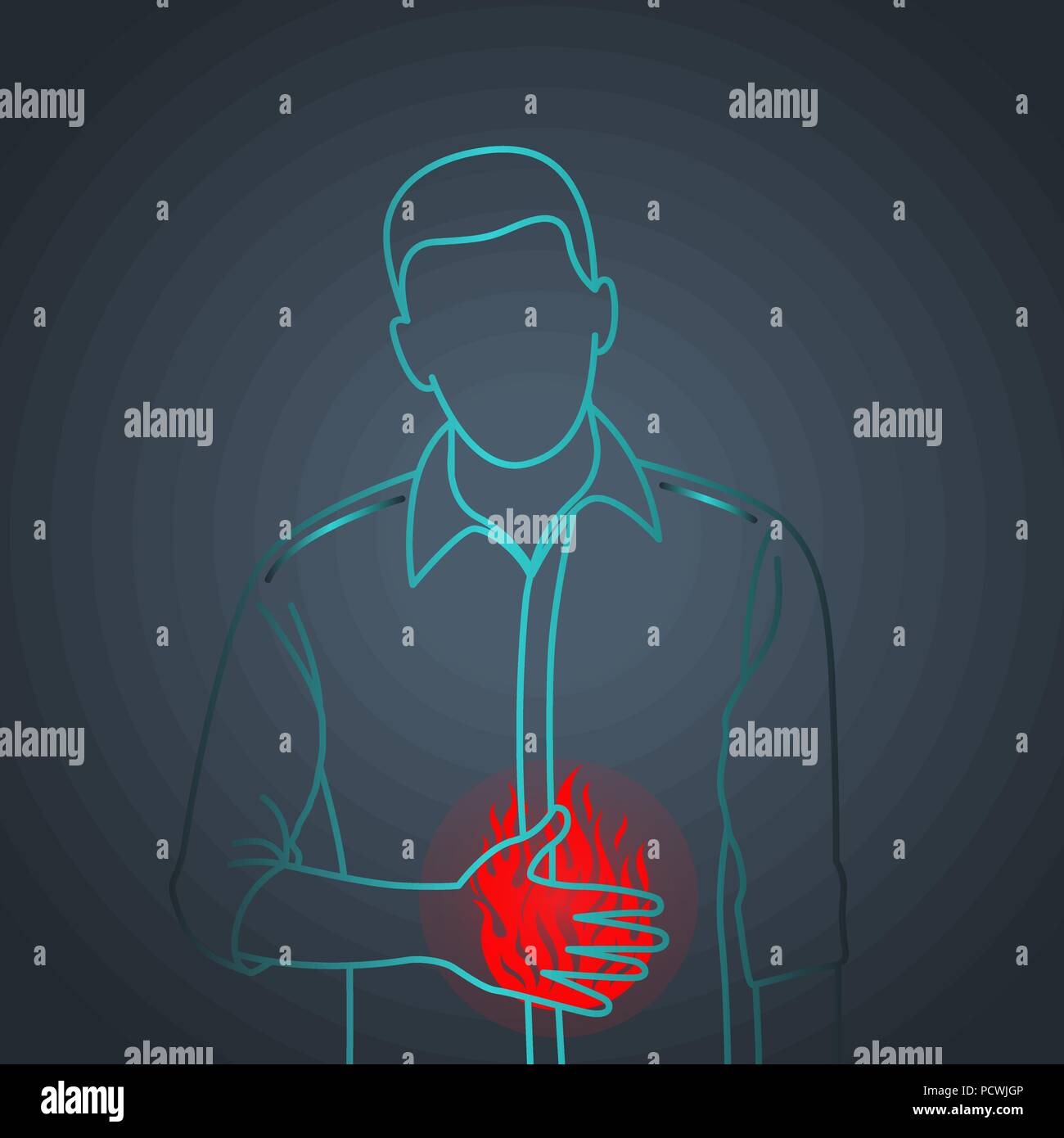 indigestion vector logo icon illustration Stock Vector