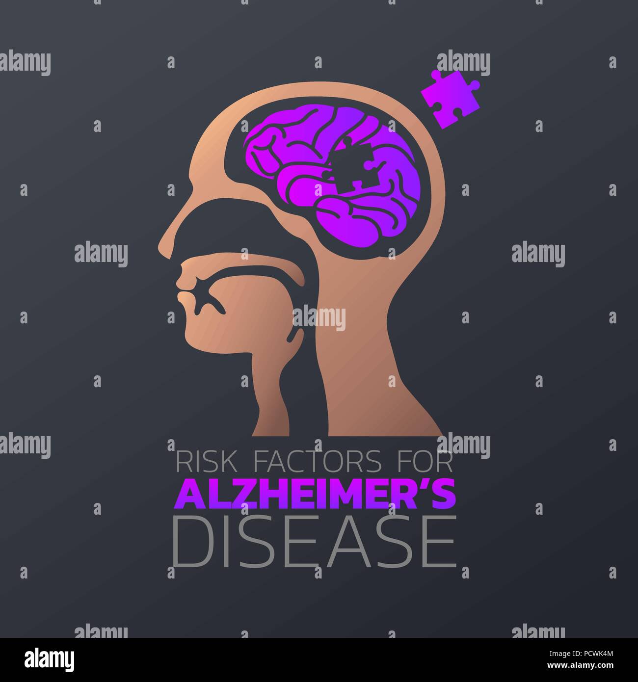 Risk Factors For AlzheimerÕs Disease Icon Design Infographic Health