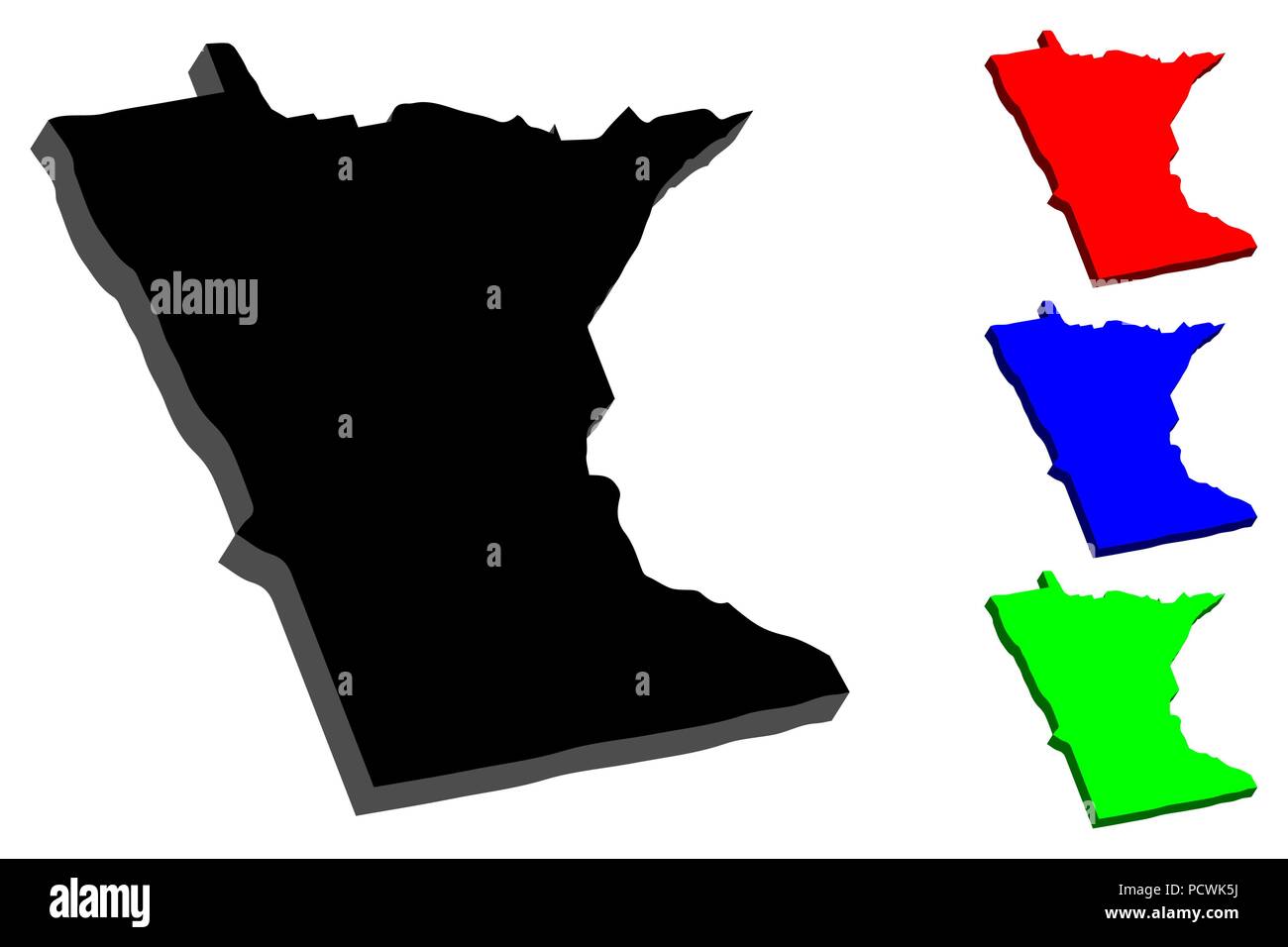 3d Map Of Minnesota United States Of America Land Of 10 000