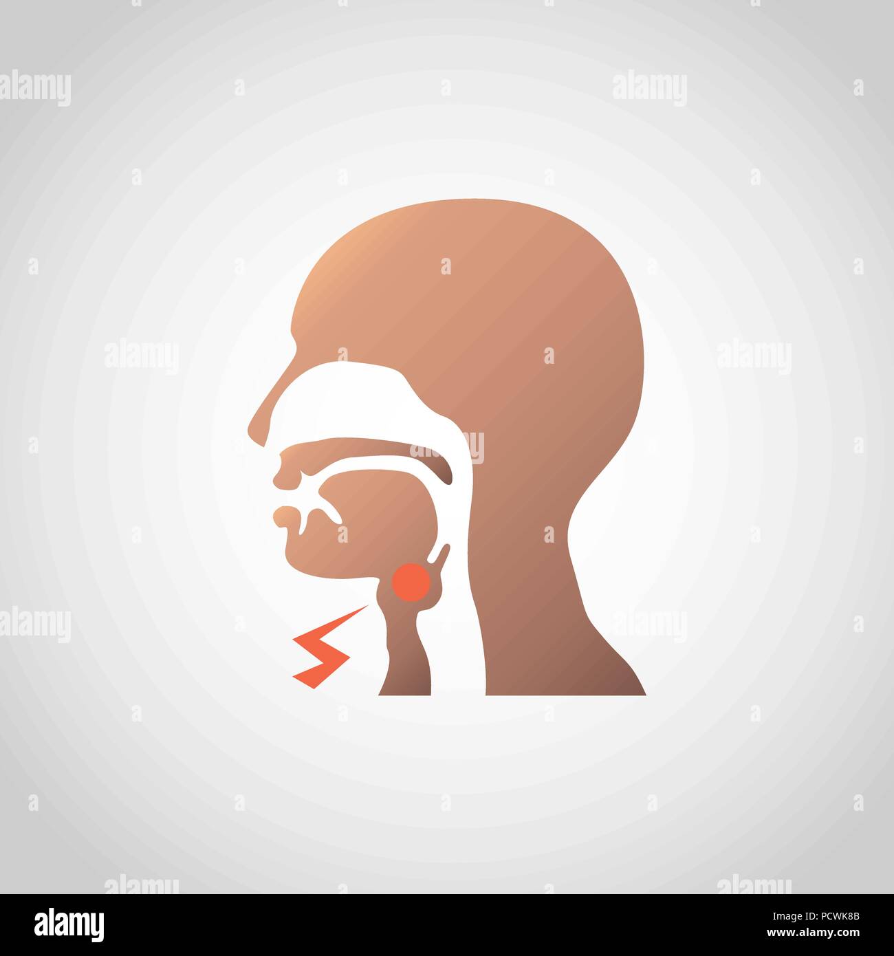 Swollen Lymph Nodes In The Neck Icon Design Vector Illustration Stock Swollen Lymph Nodes In The Neck Icon Design Vector Illustration Stock