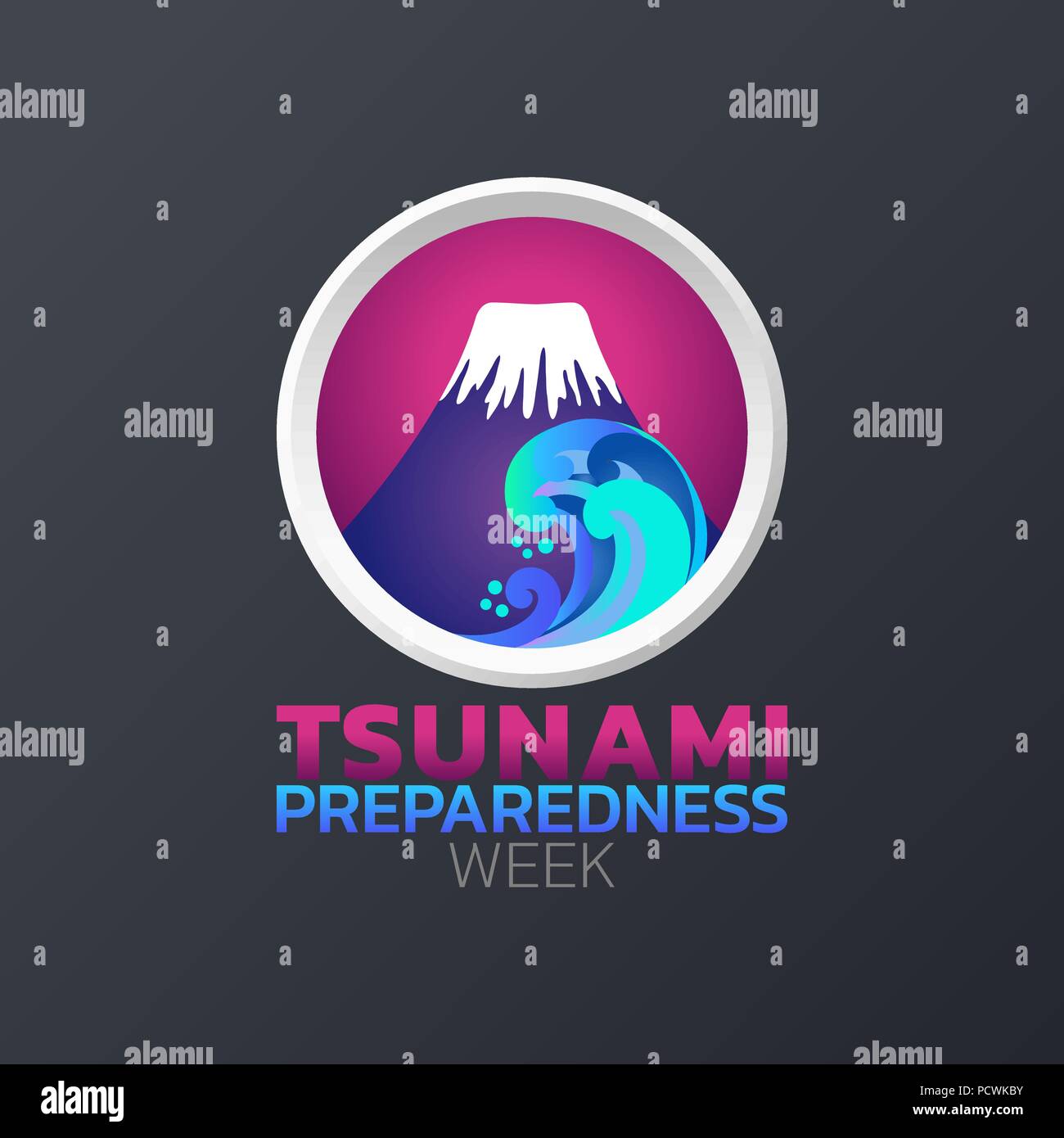 Tsunami Preparedness Week icon design, infographic health, medical infographic. Vector illustration Stock Vector