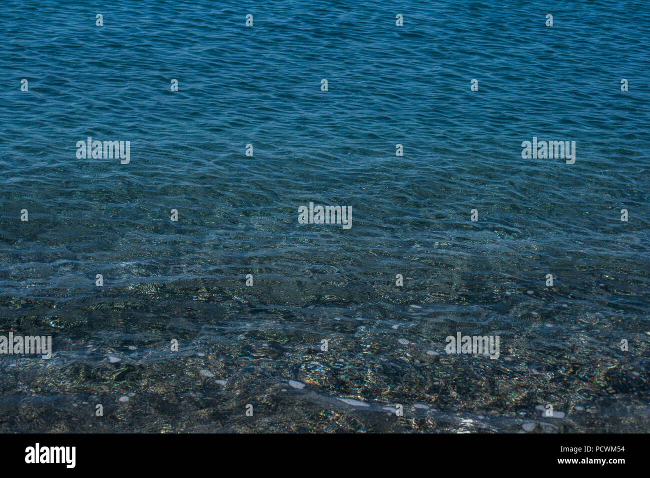 Stone and sea blue water. Nature pattern background Stock Photo