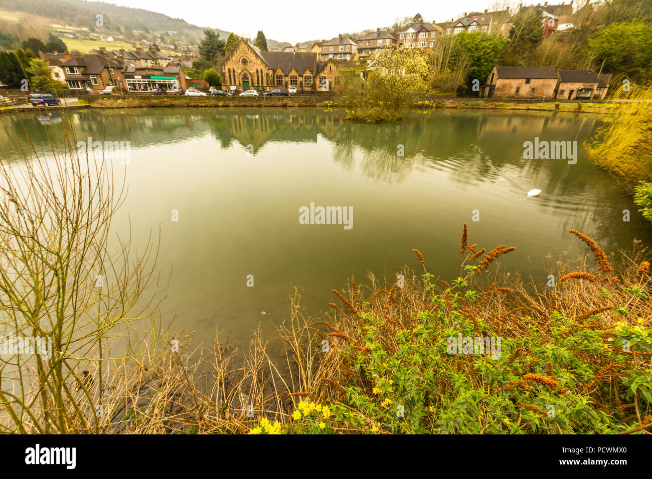 Old Mill Pond at Cromford in Derbyshire, England, UK Stock Photo Alamy