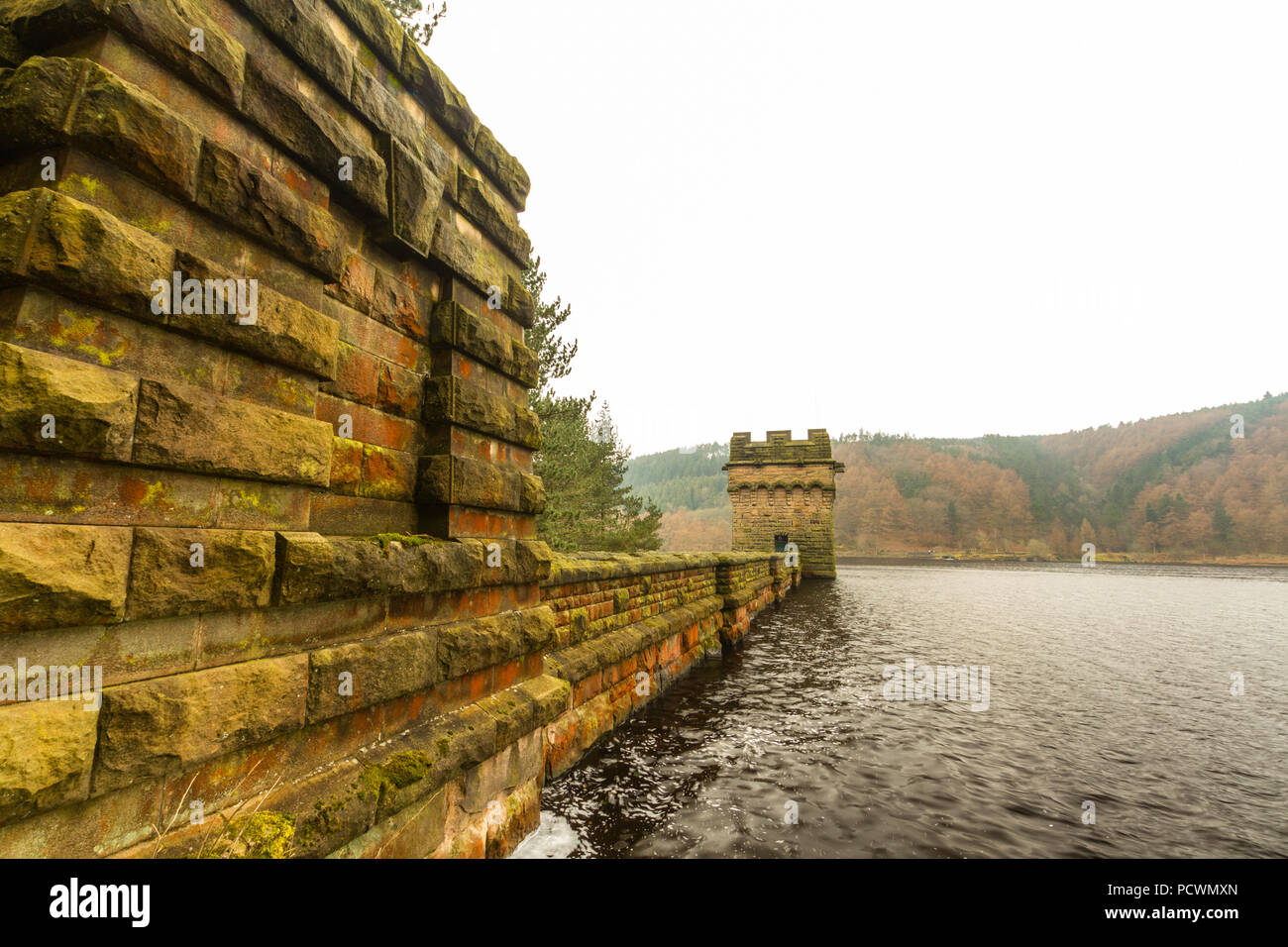 Derwent Dam and Ladybower reservoir. Near Sheffield, in Peak District