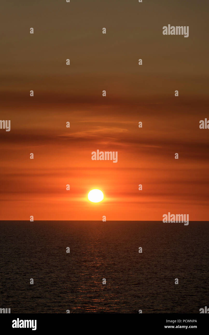Sunset on the Timor Sea, Kimberley Coast, Western Australia Stock Photo