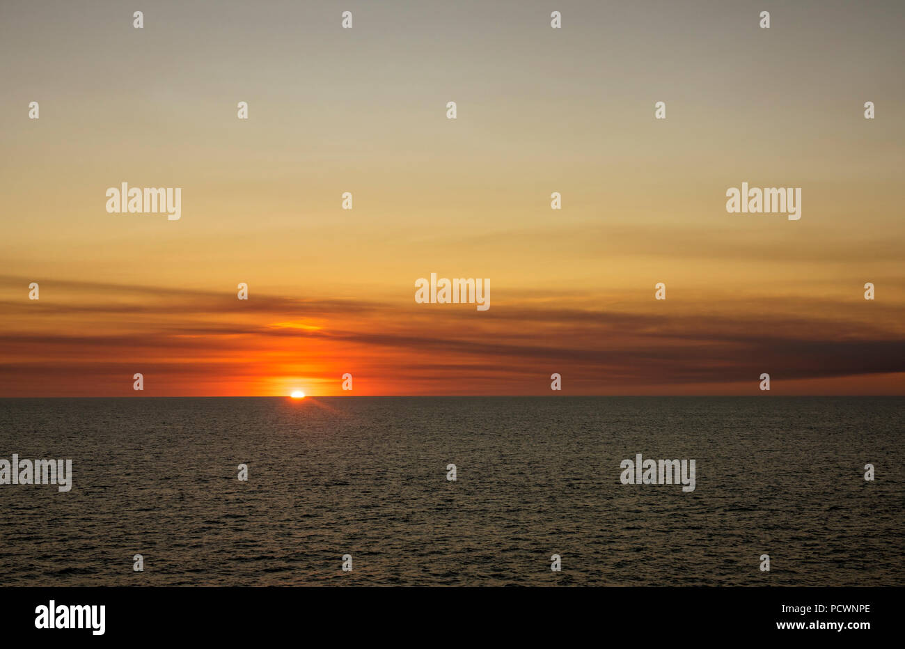 Sunset on the Timor Sea, Kimberley Coast, Western Australia Stock Photo