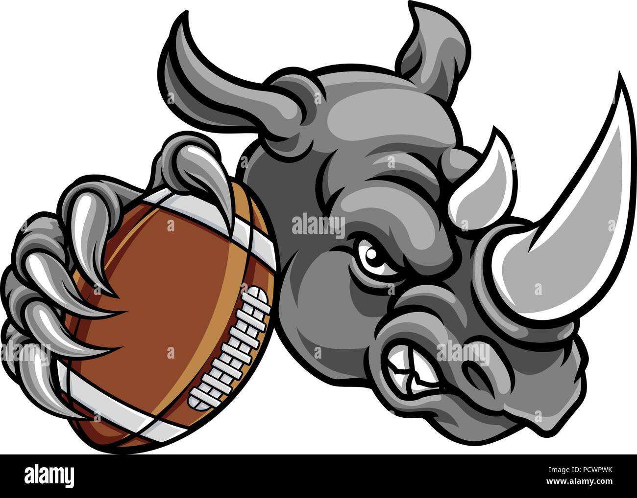 Rhino American Football Mascot Stock Vector Image & Art - Alamy