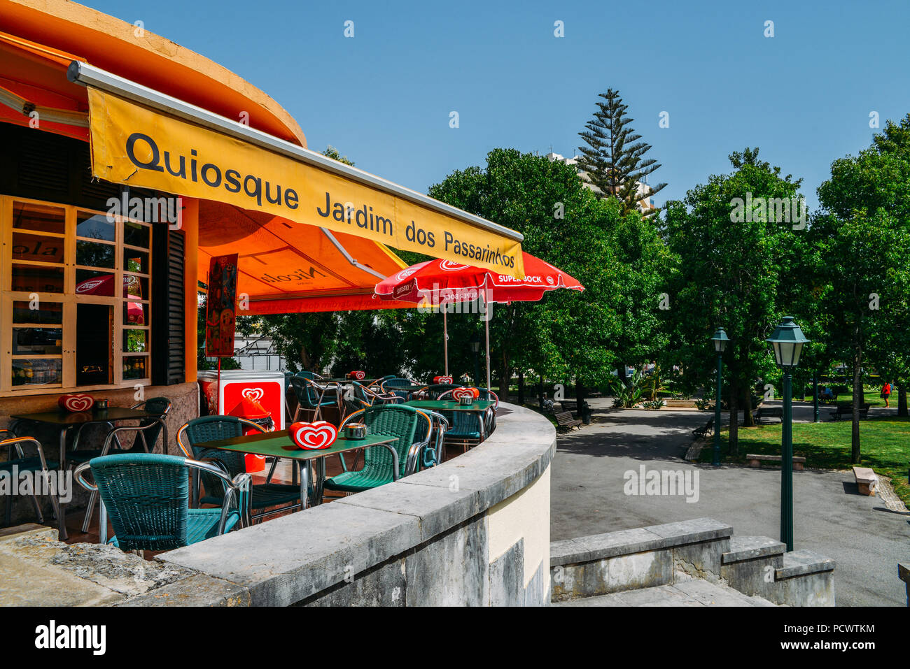 Quiosque jardim dos passarinhos means kiosk of the bird of birds, captured in Monte Estoril, Portugal Stock Photo