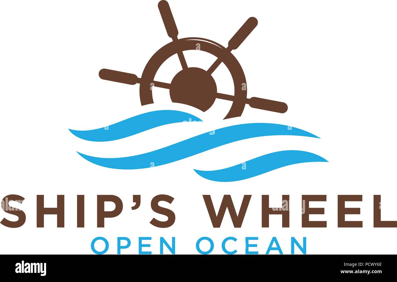 Illustration of ship wheel logo design template Stock Vector Image ...