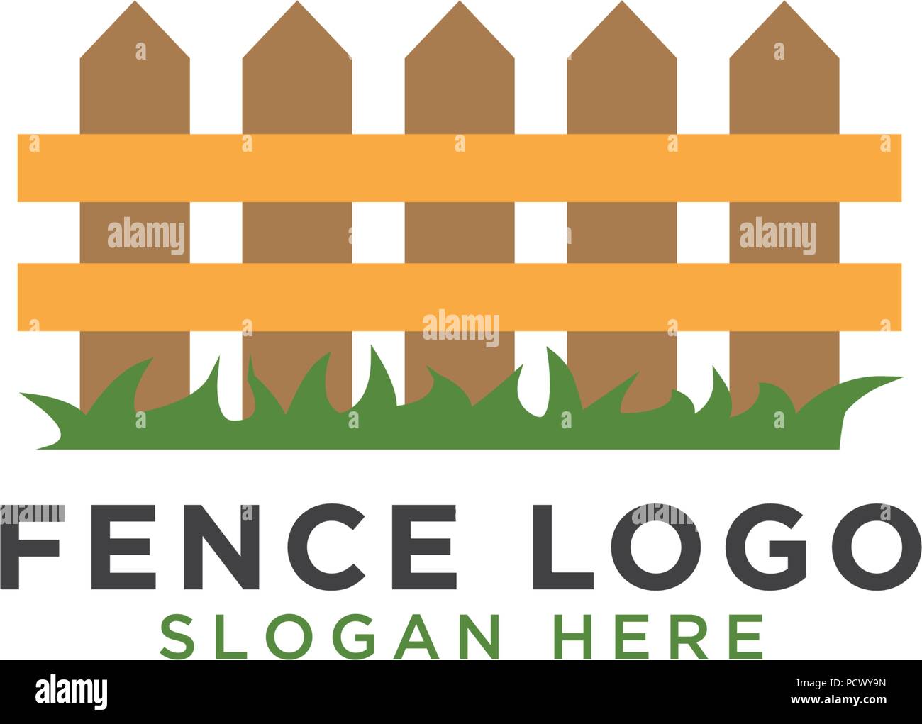 Illustration of fence logo design template vector Stock Vector