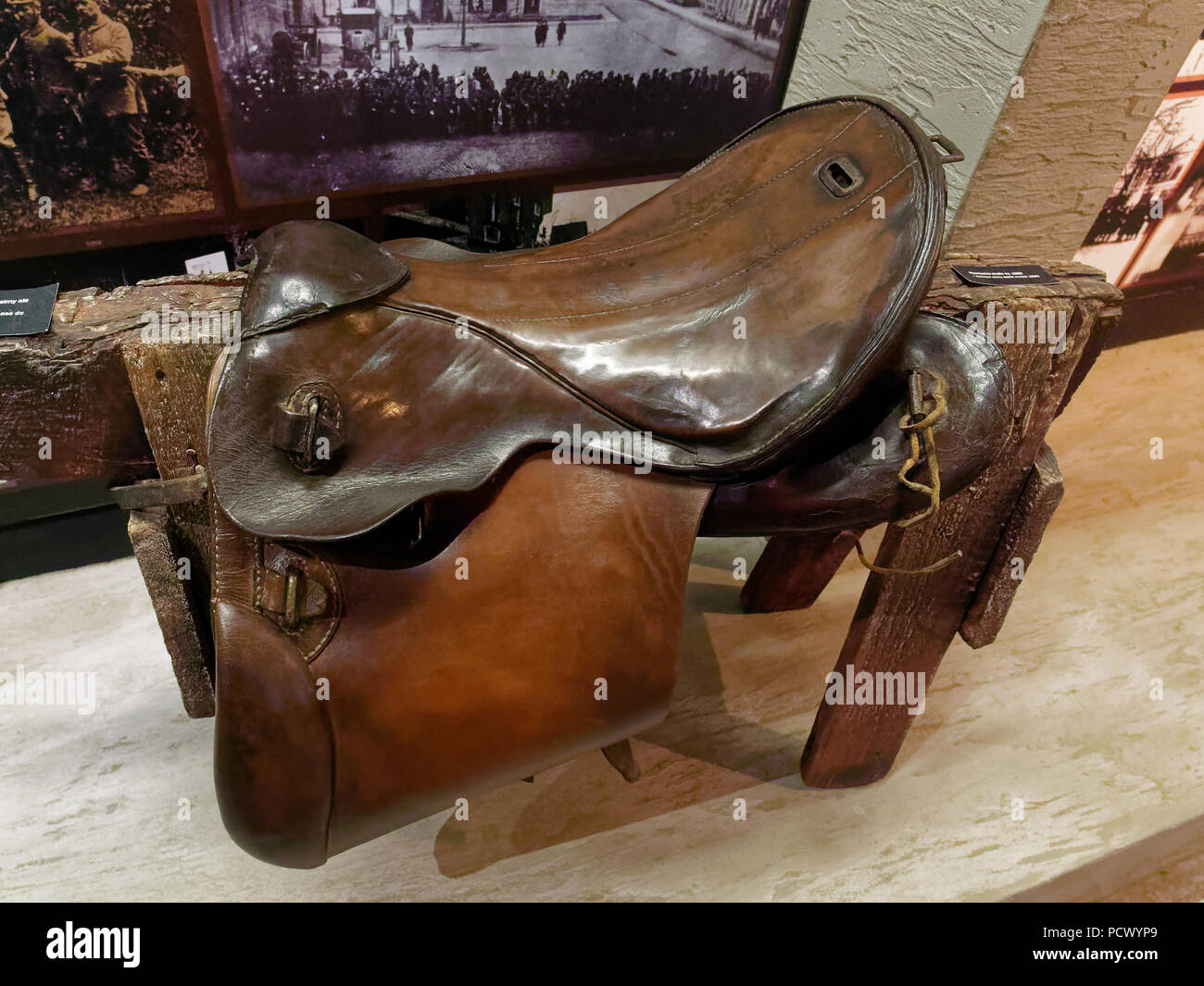 Polish WWI cavalry saddle Stock Photo