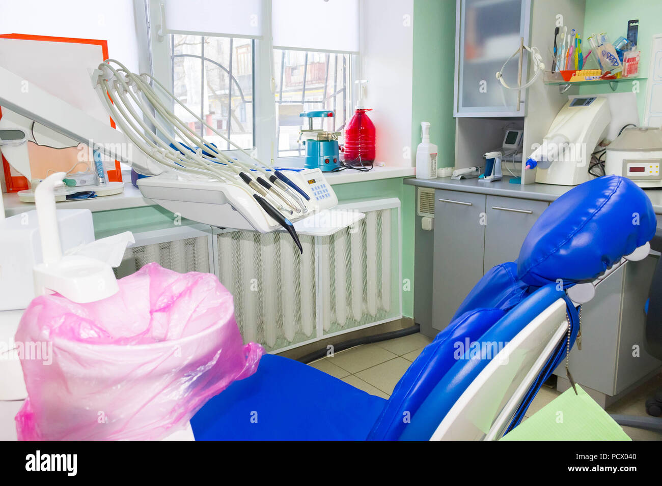 Interior of a modern dental surgery Stock Photo Alamy