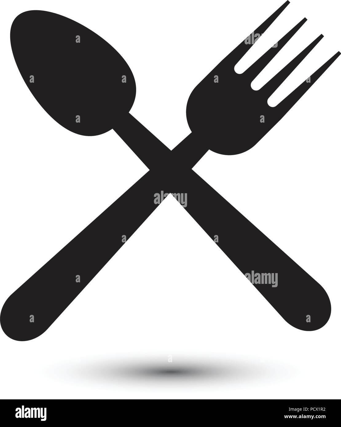 Illustration of spoon and fork graphic design template vector Stock Vector