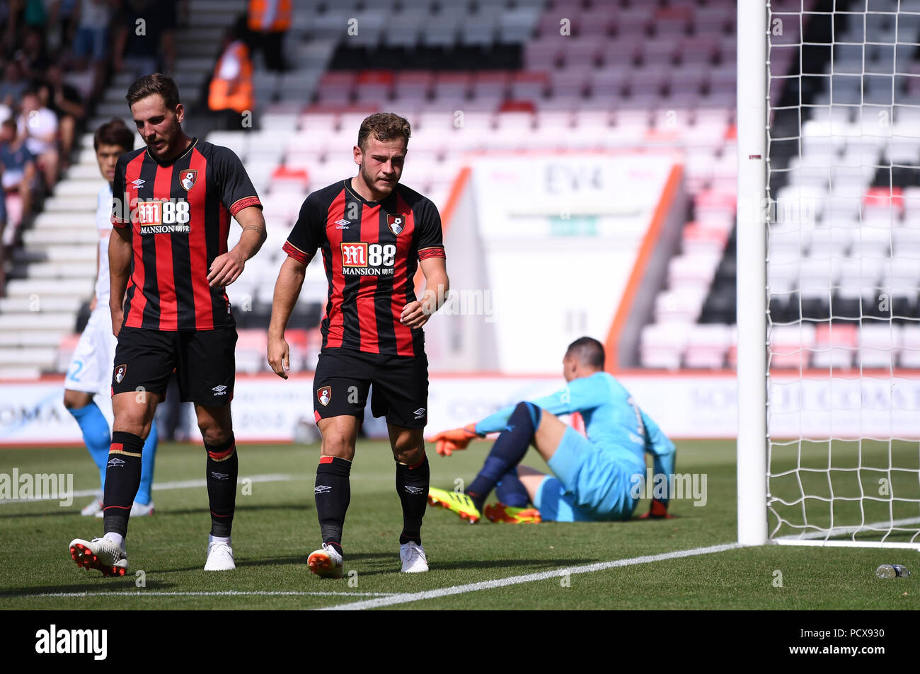 4th August 2018, Vitality Stadium, Bournemouth, England; Pre Season football  friendly, AFC Bournemouth versus Marseille; Ryan Fraser of Bournemouth  celebrates scoring their fourth goal early in the second half Stock Photo -  Alamy
