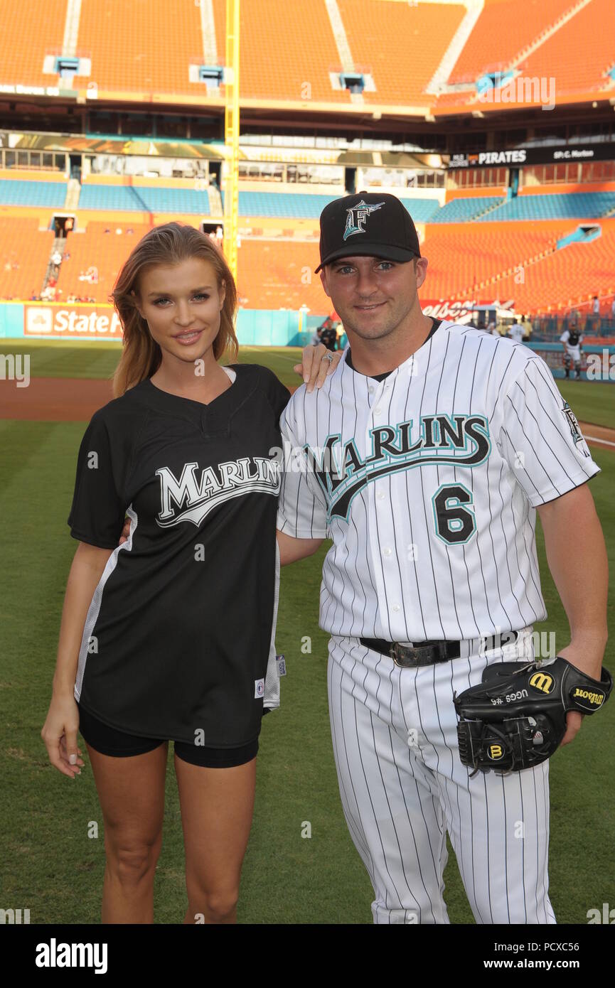 MIAMI, FL - JUNE 10: (EXCLUSIVE COVERAGE) International Super Model and  actress Joanna Krupa throws out first pitch at Dolphins Stadium for the  Florida Marlins baseball game. Joanna Krupa will also star