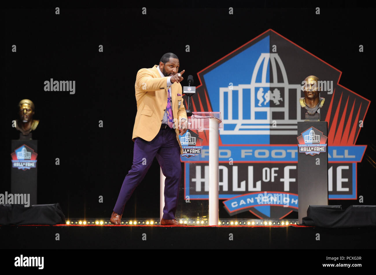Ohio, USA. 4 August 2018. Class of 2018 Pro Football Hall of Famer Ray ...