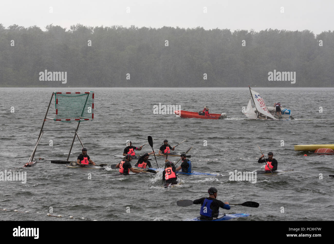 Kanupolo-Bundesliga-Spiel Wassersportfreunde Liblar Stock Photo
