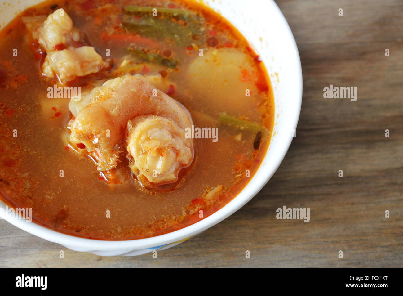 pork knuckle boiled in spicy soup Stock Photo Alamy