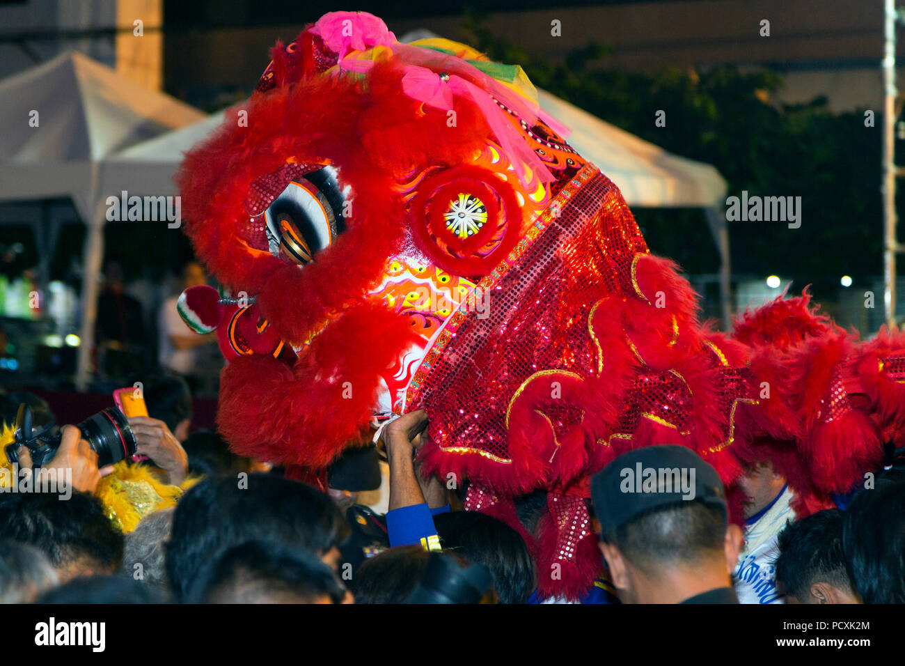 Dragon costume at Chinese New Year, Chinatown, Bangkok, Thailand Stock Photo