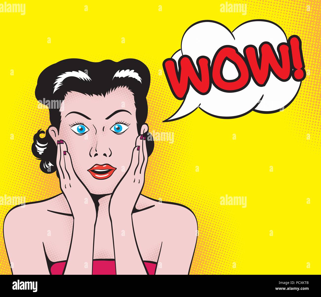 Girl wow expression Stock Vector Image & Art - Alamy