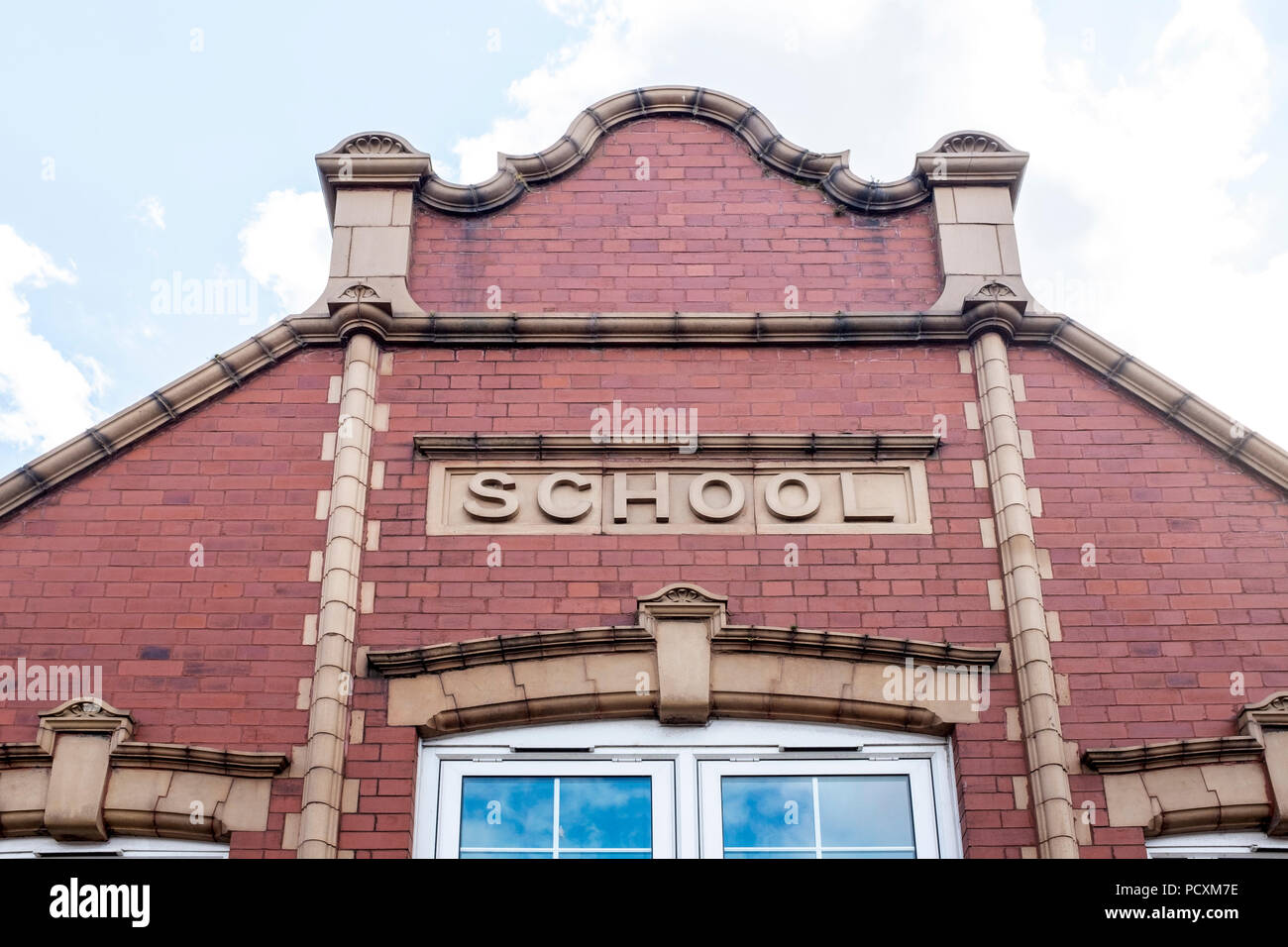 Detail of Council School sign in Middlewich Cheshire UK Stock Photo