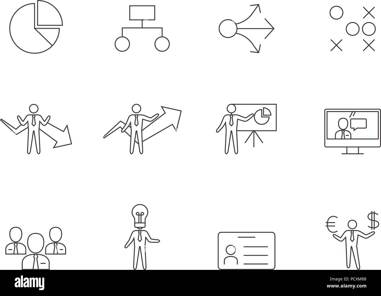 Business meeting outline icons hi-res stock photography and images - Alamy