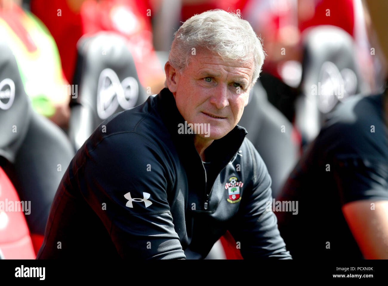 Southampton manager Mark Hughes during the pre-season friendly match at St Mary's Stadium, Southampton. Stock Photo