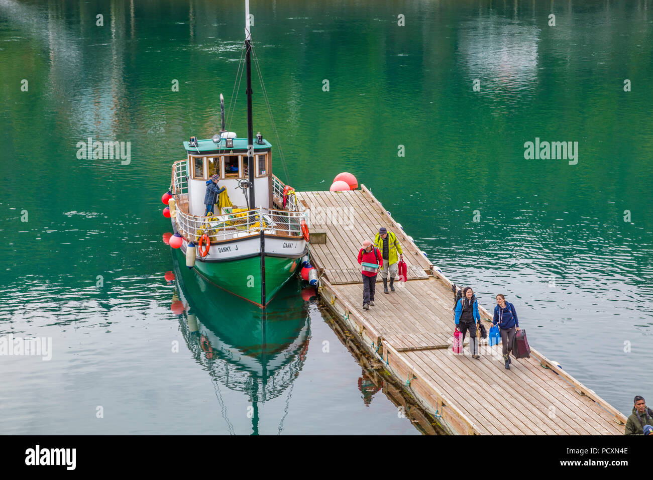 Danny J at dock in Halibut Cove on the Kenai Peninsula across Kachemak
