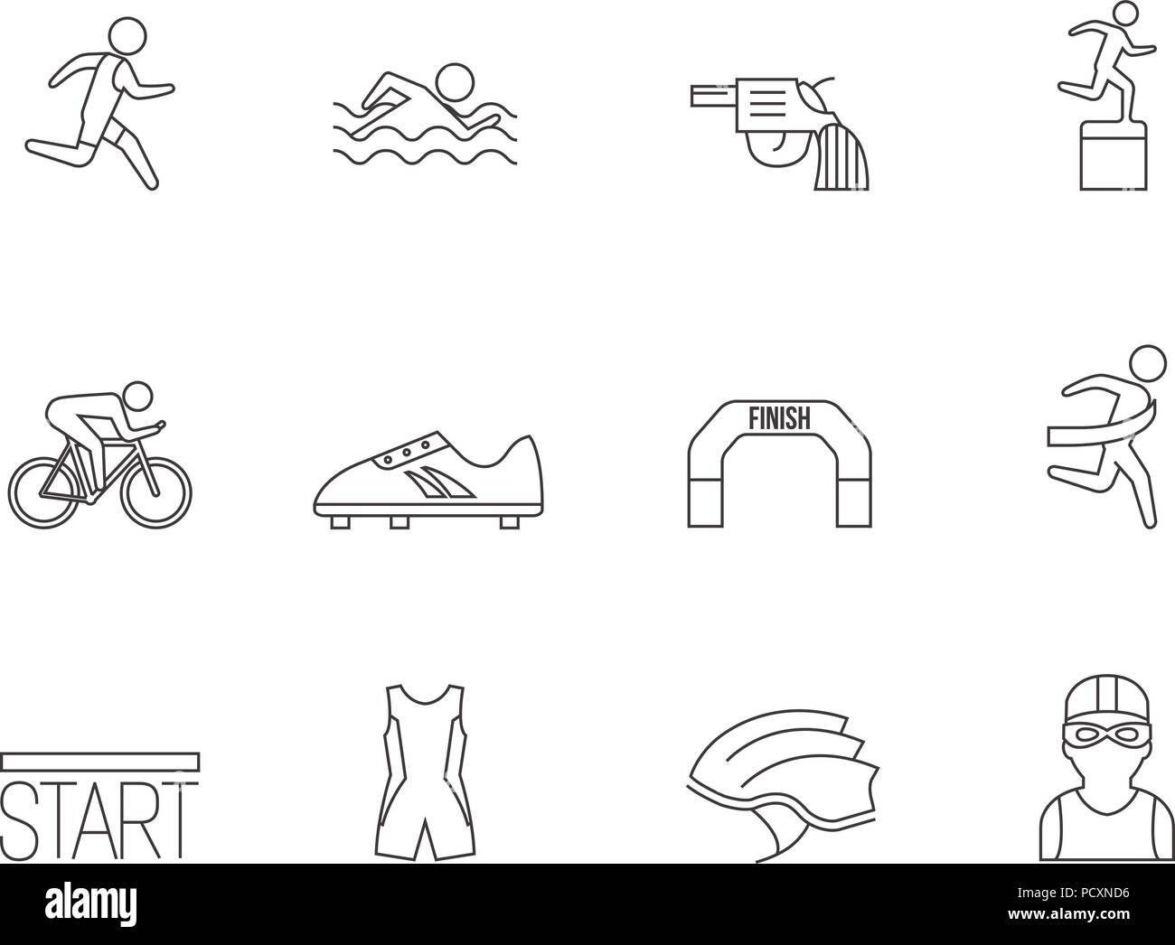 Outline Icons - Triathlon Stock Vector Image & Art - Alamy